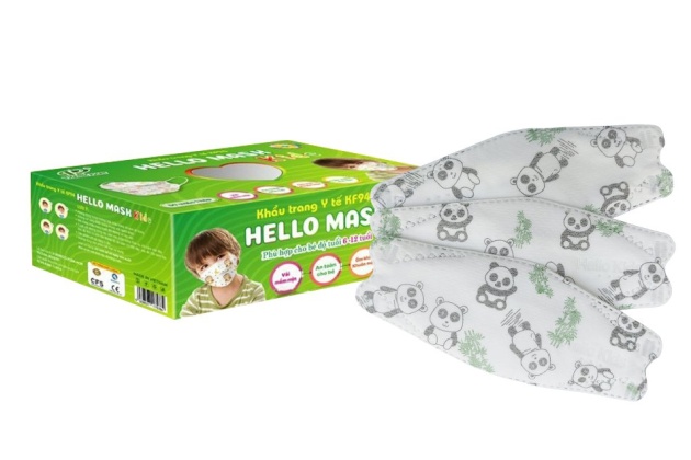 Khẩu Trang Em Bé Hello Kids KF94 ( Họa Tiết Gấu Trúc - 50 cái/hộp )